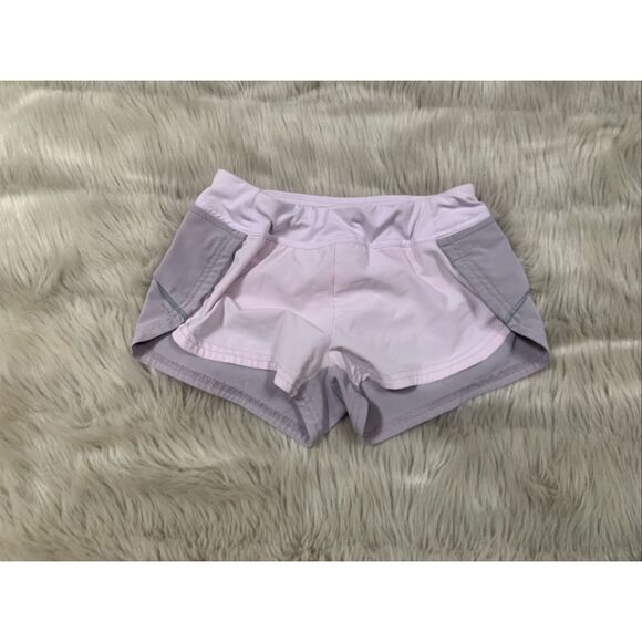 Athleta Girls Running Shorts Inner Liner Zip Pocket Stretch Knit Gym M - Picture 1 of 8